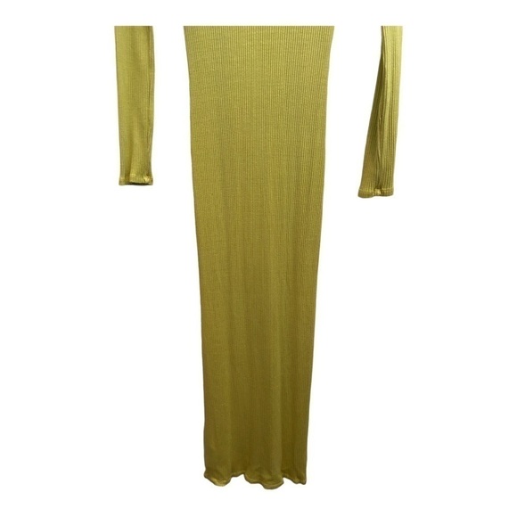 Simon Miller Anz Rib Cutout Long Sleeve Dress in kiwi (lime green) - Picture 12 of 15